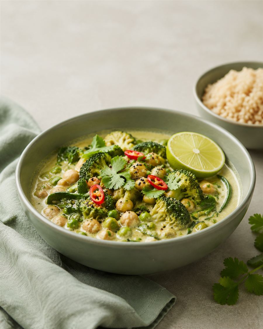 Green Coconut Chickpea Curry